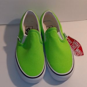Classic Neon Green Gecko Slip On Vans